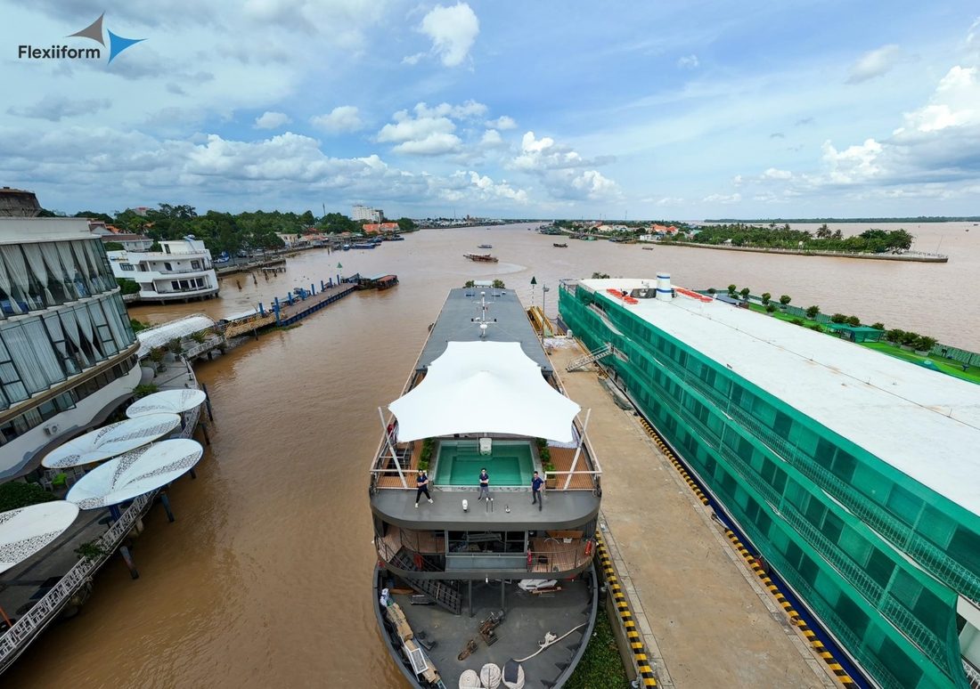 Sky view of the Aqua Mekong cruise