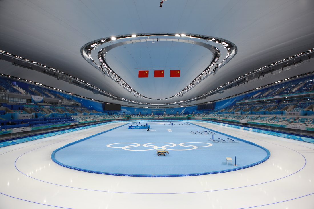 National Oval Speed Skating Beijing 2022 avec plafond textile SK20 Serge Ferrari