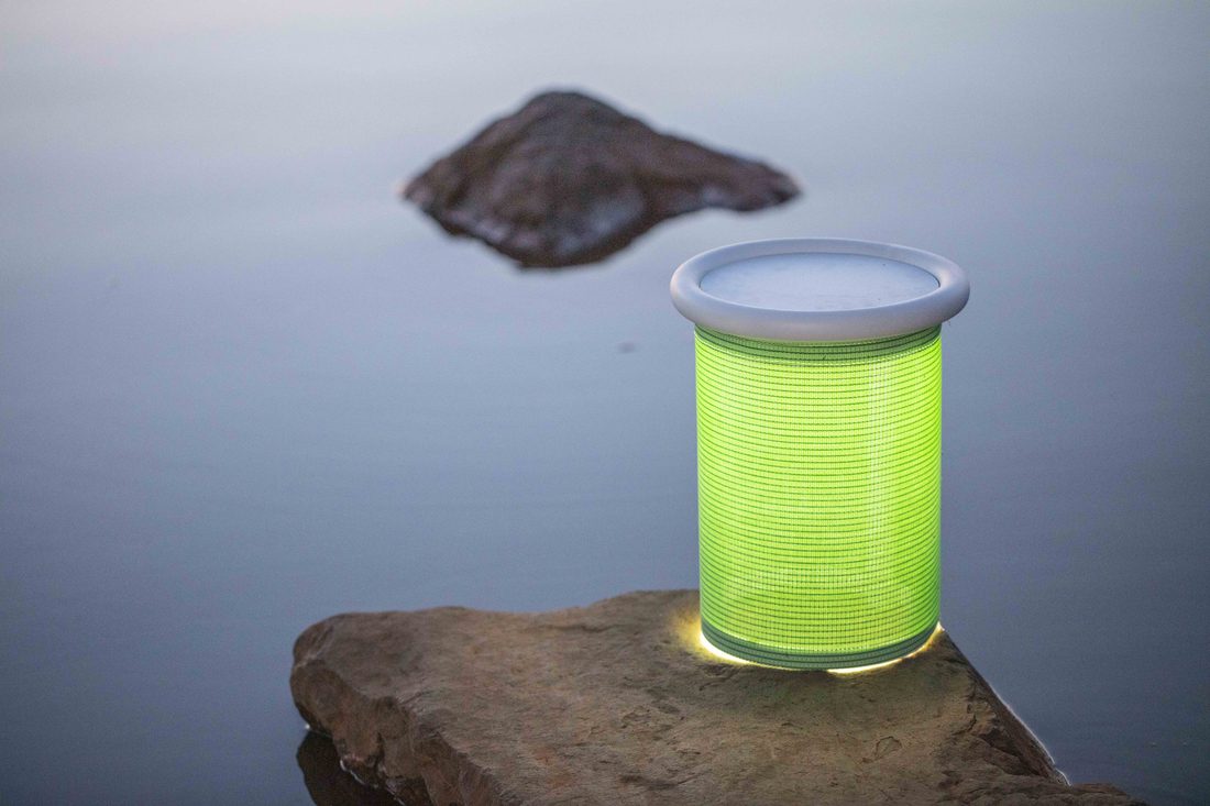 Lampion up-cycling fabriqué en toile Batyline Create du Groupe Serge Ferrari