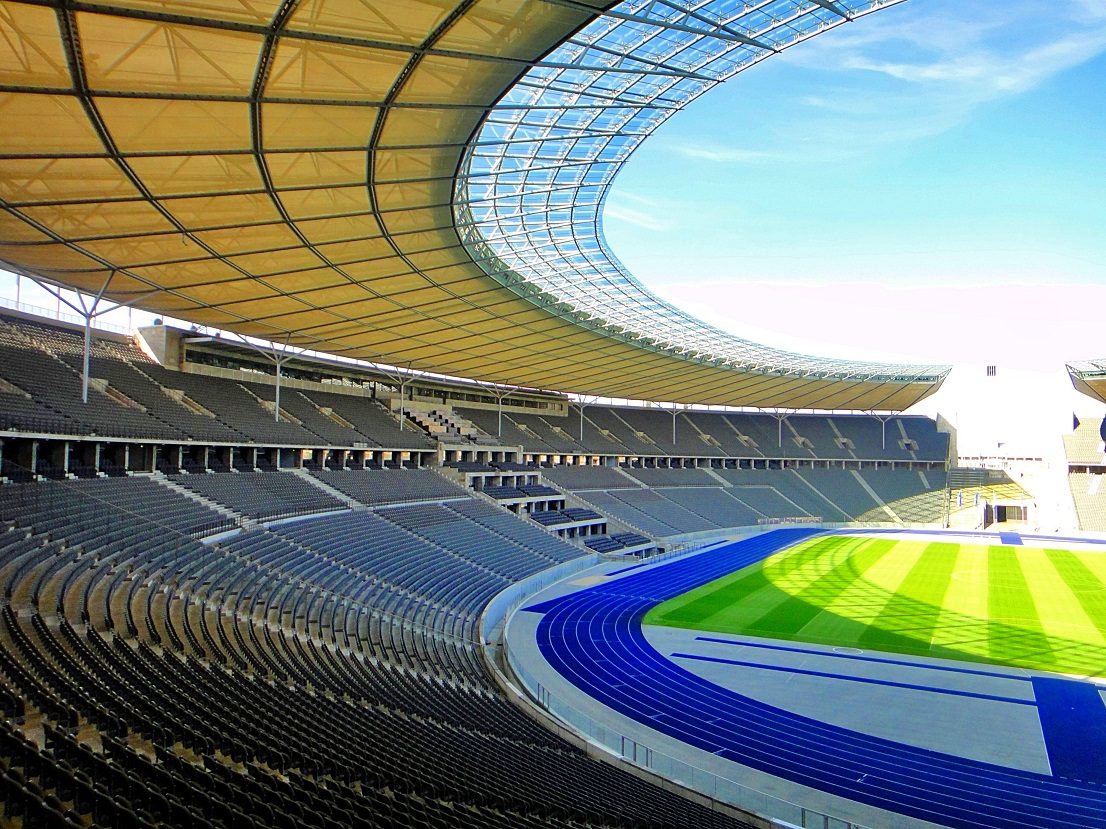 Tensile membrane roof structure at Berlin Olympic Stadium renovation project