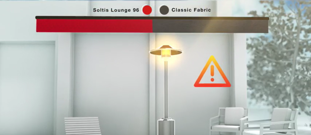 Simulation de confort thermique avec Soltis 96 Serge Ferrari – comparaison avec un tissu classique