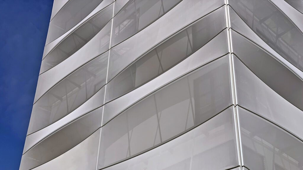 Modern cultural centre tower integrated into Estepona urban landscape