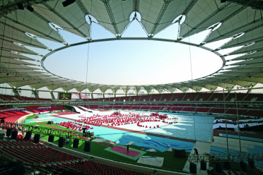 Dak van het stadion Century Lotus in China 