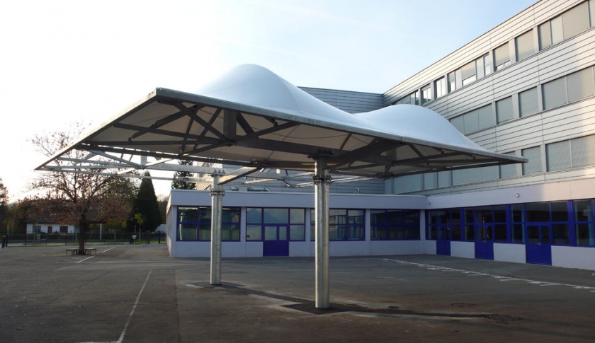 Covered playgrounds for schools