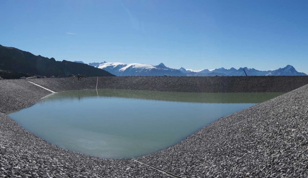 Hill reservoir in Alpe d'Huez